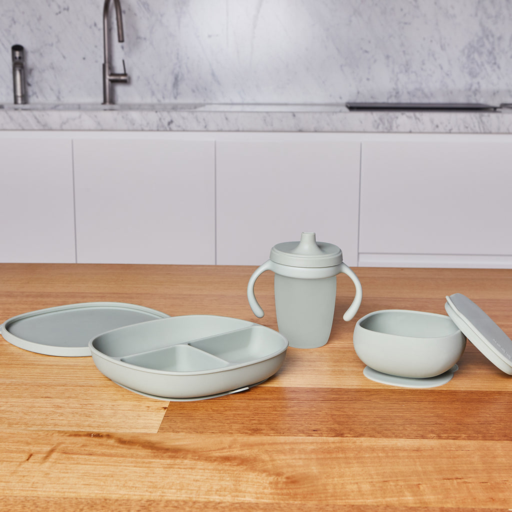 Silicone Bowl + Lid - Sage